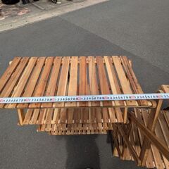 折りたたみ、木製棚、3つセットの画像