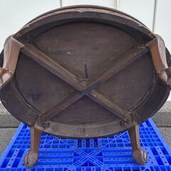 アンティーク彫刻家具　座卓　ちゃぶ台　猫脚　骨董品の画像
