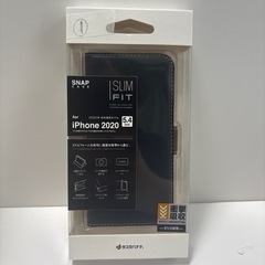 ①iPhone12mini用　手帳型ケース　ブラック×ダークブラウン