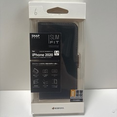 ⑥iPhone12mini用　手帳型ケース　ブラック×ダークブラウン