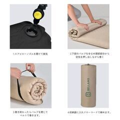 【在庫処分】 シングルインフレーターマット 5cm 自動膨張式 エアマットレス キャンピングマット キャンプ アウトドア fy006の画像