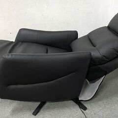 ニトリ 電動本革リクライニングパーソナルチェア LE01 2モーター式 回転式 1人がけ ブラック 椅子 リビング 中古家具 店頭引取歓迎 R9672の画像