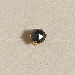 天然ブラックダイヤ１ct 一粒ピアス