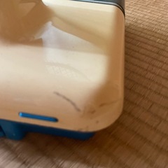 昭和レトロポップ　青　緑　白　ビンテージ扇風機 ボタン式　三菱電気　d30-lpの画像