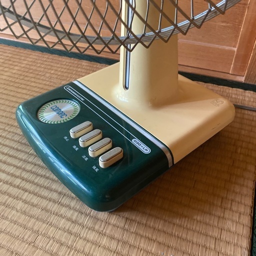 昭和レトロポップ　青　緑　白　ビンテージ扇風機 ボタン式　三菱電気　d30-lp 昭和レトロポップ青緑白ビンテージ扇風機 ボタン式三菱電気d30