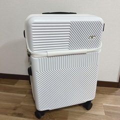 スーツケース キャリーケース Lサイズ 大容量 USBポート TSAロック 白 訳ありの画像