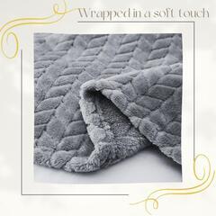 【在庫処分】麦穂柄アッシュ 大判サイズ キャンプブランケット 丸洗い おしゃれ プレゼント  fy045の画像