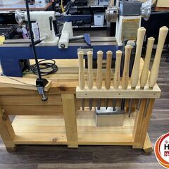 【引取限定】 RIKON 70-220VSR　木工旋盤　ロバート・ソルビーウッドターニング多数あり　自作作業台付き!!【久留米上津BP店】【中古】の画像