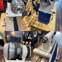 【引取限定】 RIKON 70-220VSR　木工旋盤　ロバート・ソルビーウッドターニング多数あり　自作作業台付き!!【久留米上津BP店】【中古】の画像