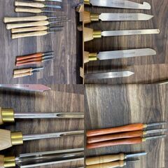 【引取限定】 RIKON 70-220VSR　木工旋盤　ロバート・ソルビーウッドターニング多数あり　自作作業台付き!!【久留米上津BP店】【中古】の画像