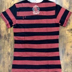 VAMPS BLOOD SUCKERS Tシャツ プリント L ブラック×レッド ボーダー 半袖T スカル 古着 グッズ ロックT バンドT HYDE 札幌市 中央区 南12条の画像