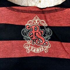VAMPS BLOOD SUCKERS Tシャツ プリント L ブラック×レッド ボーダー 半袖T スカル 古着 グッズ ロックT バンドT HYDE 札幌市 中央区 南12条の画像