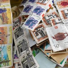 使用済み 切手　日本　中国　などの画像
