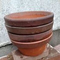 植木鉢 陶器 素焼き 小さい ４個で２００円 中古の画像