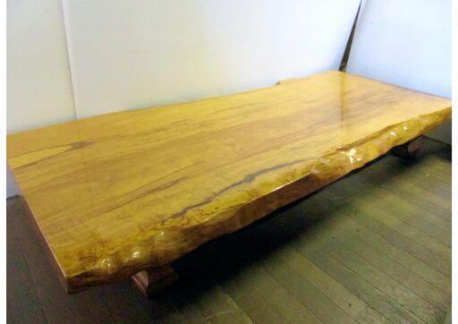 506054 / 座卓 外寸約198×90×29cm 一枚板? 天然木 / 中古品 ※お引取限定