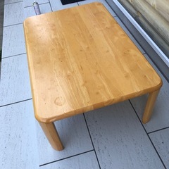 テーブル 折りたたみ式 木製 ナチュラルの画像