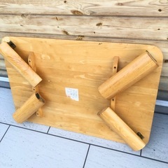 テーブル 折りたたみ式 木製 ナチュラルの画像