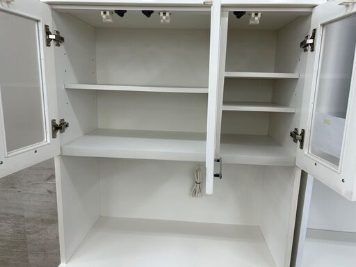 ★ジモティ割あり★  NITORI レンジボード ホワイト H206×D50×W141 クリーニング済み TC555 ☆ジモティ割あり☆ ニトリ レンジボード ホワイト W120×D45