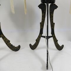 京仏灯 八坂灯 2号黒 2個1対 鶴柄 提灯 盆灯 回転灯 の画像