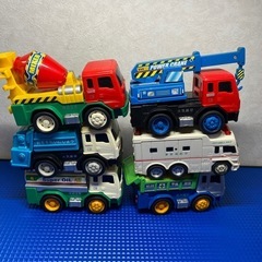中古品　働く車シリーズ　トラックプルバックカー　6台の画像