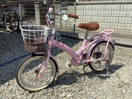 お取引中❗️頑張って磨きました‼️めちゃカワイイ✨子供用16インチ自転車　補助輪あります‼️