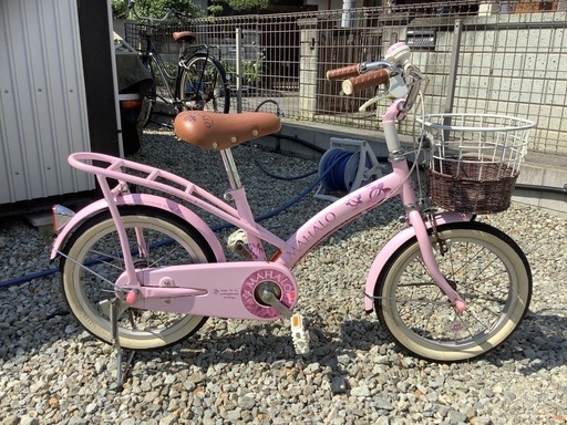お取引中❗️頑張って磨きました‼️めちゃカワイイ✨子供用16インチ自転車　補助輪あります‼️