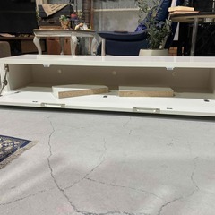 C13★家具ファクトリー★TVボード テレビ台 AVボード 前面扉 フラップ式 W150cm ホワイト 鏡面仕上げ シンプルの画像