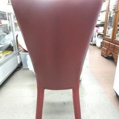① ダイニングチェア ワインレッド 幅43㎝×奥行56㎝×高さ86㎝ 総革張り 食卓椅子 椅子 イス チェア 西岡店の画像