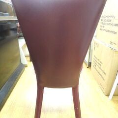 ➁ ダイニングチェア ワインレッド 幅43㎝×奥行56㎝×高さ86㎝ 総革張り 食卓椅子 椅子 イス チェア 西岡店の画像