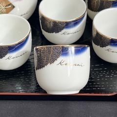 山本寛斎　徳利　お猪口　盆付き８点セットの画像