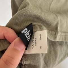 新品レディースクロスデザインTシャツカーキ難ありの画像