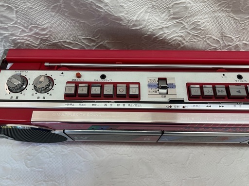 昭和レトロ/SONY/ダブルカセットラジカセ/CFS-W80/赤