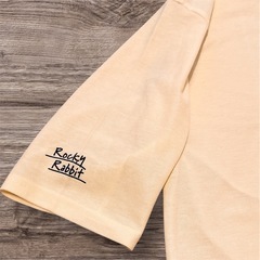 Rocky Rabbit ロッキーラビット ポロシャツ 刺繍イラスト 薄黄色 Lの画像