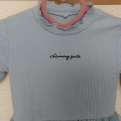 GU(ジーユー)長袖ワンピース ブルー 130cm charming smileの画像