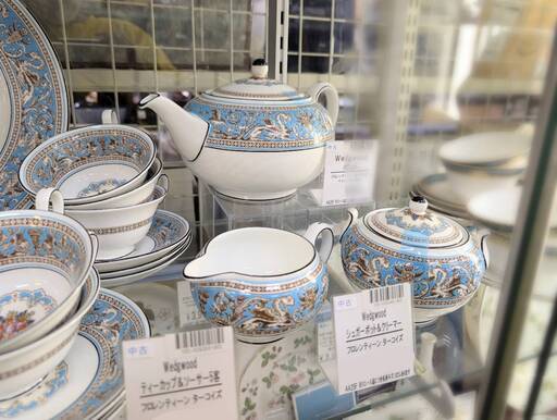 【愛品倶楽部柏店】WEDGWOOD ウェッジウッド フロレンティーン ターコイズシリーズ ティーカップ ポット クリーマー プレート