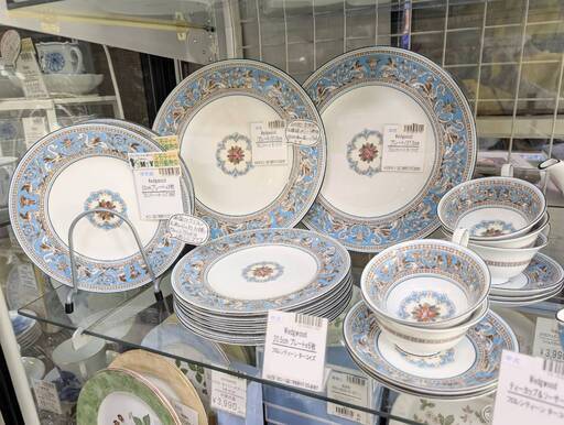【愛品倶楽部柏店】WEDGWOOD ウェッジウッド フロレンティーン ターコイズシリーズ ティーカップ ポット クリーマー プレート