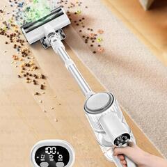 掃除機 コードレス 46000pa強力吸引& LED 3段吸引力 伸縮型パイプの画像