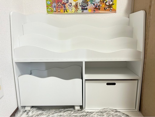 (お取引中)絵本棚 ベビー キッズ  絵本 棚 収納 ホワイト 美品
