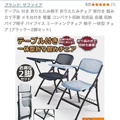 メッシュ メモ台付チェア  2セットの画像