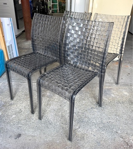 札幌市内配送可 Kartell AMI AMI カルテル アミアミ ダイニングチェア4脚セット スモーク