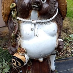 引き取り限定】特大 古い信楽焼 狸 高さ115㎝ /骨董/古美術/美術品