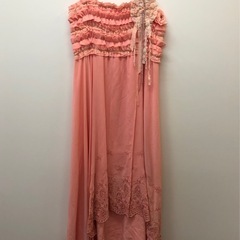 フリル　ワンピース　ピンク