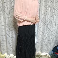 【美品】☆シアーレースブラウス ピンクの画像