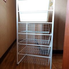 イケア　アントニウス　ワイヤーラック6段です。IKEA スチールラック ANTONIUS　棚の画像