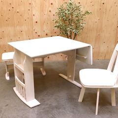 ≪zys2278ジ限≫伸長式テーブル・チェア セット 幅120c...