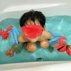 アームヘルパー　アームリング　カニ　水色　赤　ブルー　レッド　水遊び　プール　海の画像