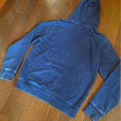 gapスウェットトレーナーフードパーカーデニムジーンズダンガリーシャツジャケットワークカバーオールフーディvintagewashインディゴブルーの画像