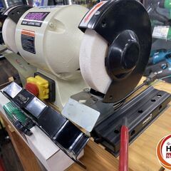 【引取限定】【久留米上津BP店】KERV　T-1152 カーブ 6インチ・スロースピードグラインダー　自作作業台付き　両頭グラインダ【中古】の画像