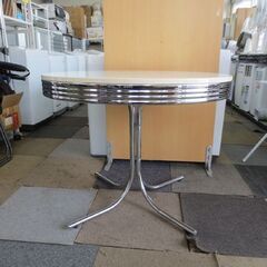 直径91cm 丸テーブル  カフェテーブル 高さ73㎝ ホワイトセンターテーブル 店舗備品 アメリカンダイナー風 札幌 北20条店の画像