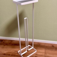  山崎実業 トレイ付きトイレットペーパースタンド タワー 